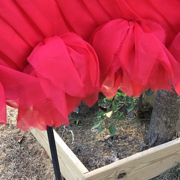 Theia Couture Red 100% Silk Cocktail Dress - Picture 9 of 16